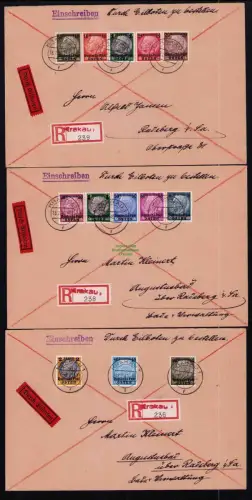 B19377 3x Brief Einschreiben Eilboten Generalgouvernement 1-13 Krakau 1940