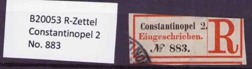 B20053 R-Zettel Constantinopel 2 No. 883