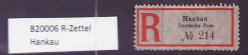 B20006 R-Zettel Hankau Deutsche Post  214