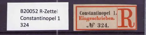 B20052 R-Zettel Constantinopel 1 324