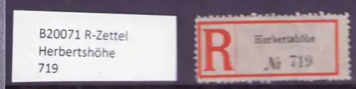 B20071 R-Zettel Herbertshöhe 719