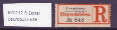 B20112 R-Zettel Usumbura 646