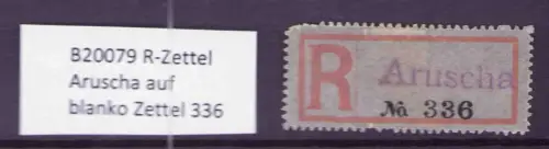 B20079 R-Zettel Aruscha auf blanko Zettel 336