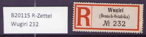 B20115 R-Zettel Wugiri 232