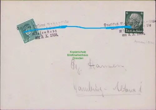 B21282 Brief Arnau Elbe Riesenstadt Befreiung 1938