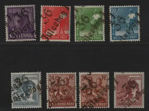 h6450 SBZ Handstempel Bezirk 36 Jüterbog 8 Werte ** postfrisch  gepr. BPP