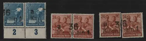 h6463 SBZ Handstempel Bezirk 36 Kirchhain 1a 6 Werte * / ** postfrisch gepr. BPP