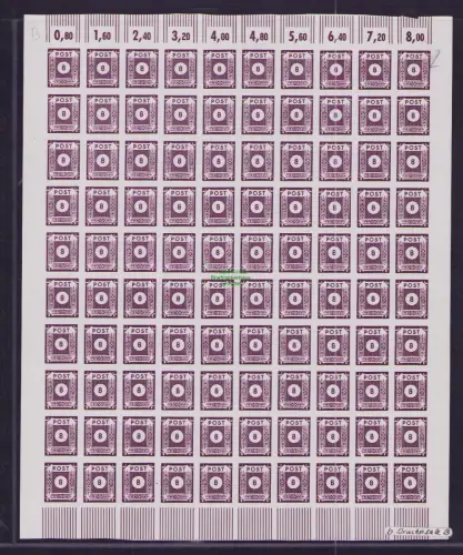 D3590 SBZ 44 Ab ** Schalterbogen, jede Marke einzeln Kunz BPP mit Farbprüfung