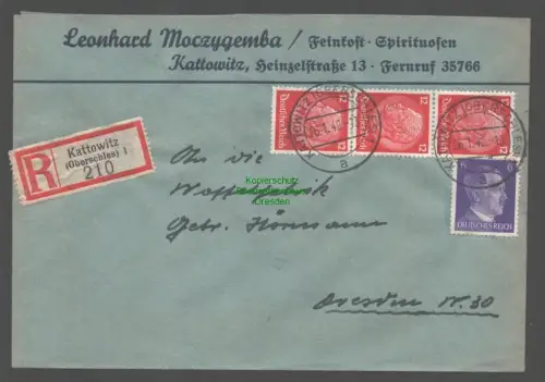 B9451 R-Brief Gebr. Hörmann A.-G. Kattowitz (Oberschles) 1 210 1942 Moczygemba