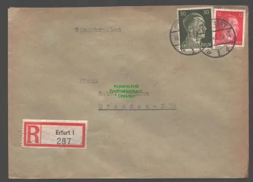 B9302 R-Brief Gebr. Hörmann A.-G. Erfurt 1 1943