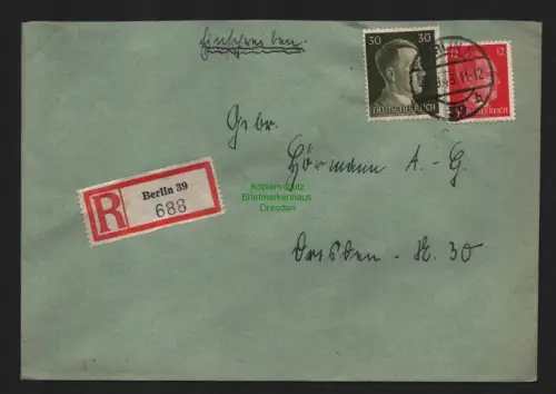 B9102 R-Brief Gebr. Hörmann A.-G. Berlin 39 1943