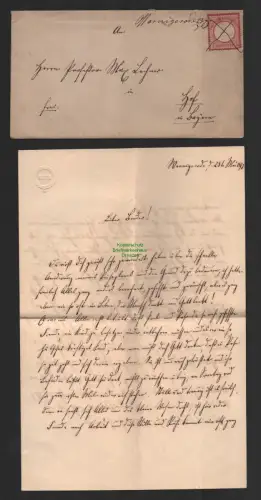 B8867 DR Brief Bahnpost 1873 DR 19 Federkreuz handschriftlich Wernigerode 23/5