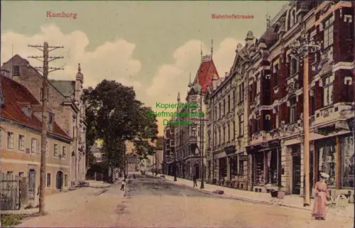 192093 AK Rumburg 1909 Bahnhofstrasse