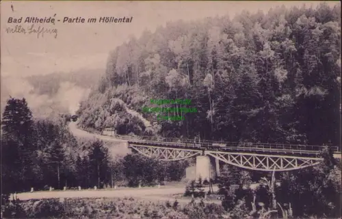 192144 AK Bad Altheide Partie im Höllental Villa Lessing Brücke 1910 1913