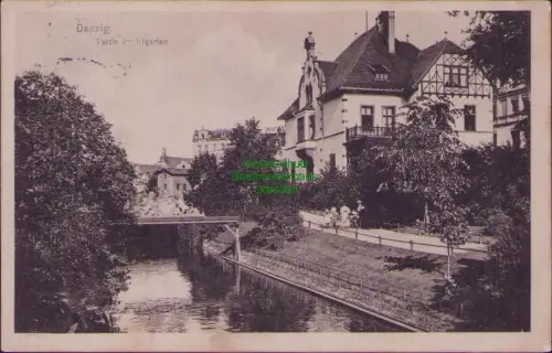 192262 AK Danzig Partie im Irrgarten 1915