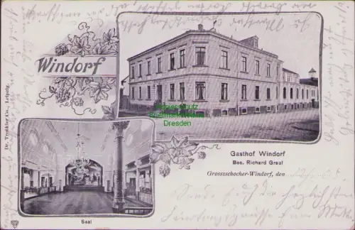 168491 AK Grosszschocher-Windorf 1905 Gasthof Windorf Bes. Richard Graul Verlag