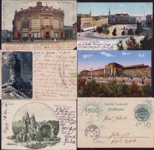 168441 6 AK LEIPZIG Panorama Riebeck Biere Echt Löwenbräu Tucher Bräu Königsplat