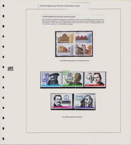 B-50287 Privatpost WVD Postservice Partner Chemnitz GmbH 3 Seiten postfrisch ges
