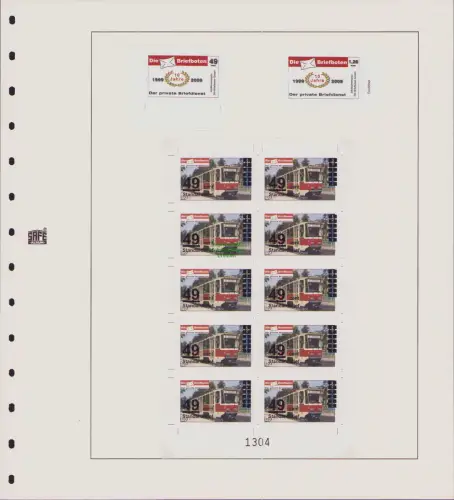 B-50299 Privatpost Die Briefboten Potsdam Straßenbahn 49 cent Aufdruck auf 129