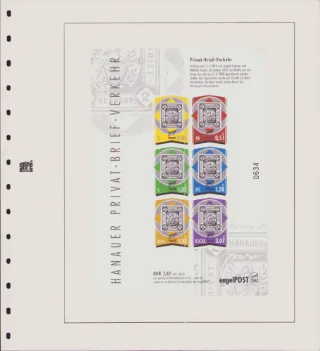 B-50306 Privatpost Engel Post Hanau 2001 Historische Marken Privat Brief Verkehr