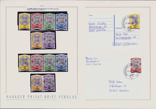 B-50308 Privatpost Engel Post Hanau 2001 Historische Marken Privat Brief Verkehr