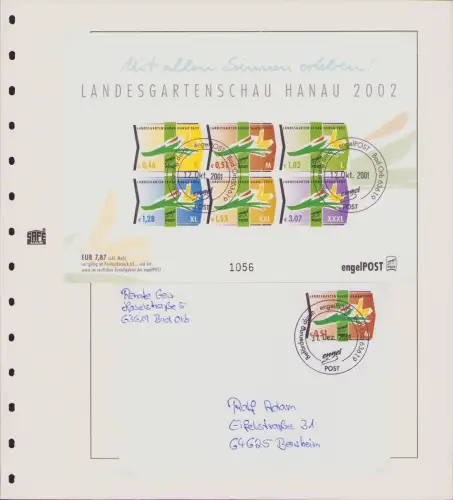 B-50310 Privatpost Engel Post Hanau 2002 Landesgartenschau nummerierter Block ge