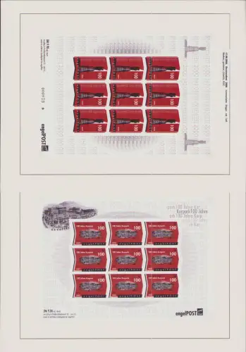 B-50312 Privatpost Engel Post Hanau 2000 Brunnenfest nummerierter Block 9 Marken