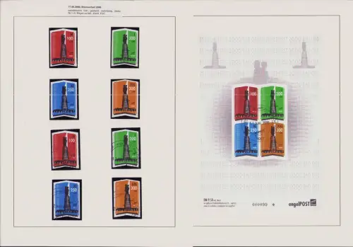 B-50317 Privatpost Engel Post Hanau 2000 Brunnenfest nummerierter Block 4 Marken