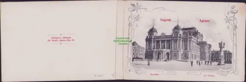 164755 13 AK Zagreb Agram um 1910 Kazaliste Le Theatre Librairie L. Hartman (St.