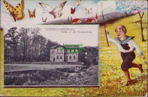 164695 AK LEIPZIG-CONNEWITZ 1910 Partie an der Waldschänke  Gasthaus Restaurant