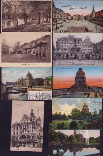 168349 9 AK Leipzig 1904 - 1926 Dorfstraße mit Kirche Altleipzig Kaffee Vaterlan