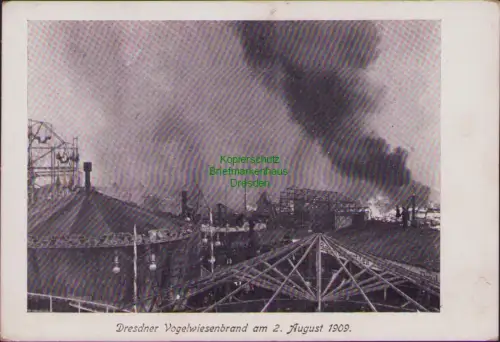 168347 AK Dresdner Vogelwiesenbrand am 2. August 1909