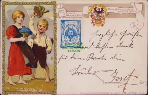 168524 AK Vereines Südmark D. Rohr Graz 1908 Waidhofen an der Ybbs Den Brüdern i