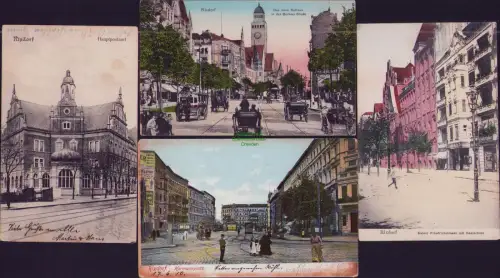 168595 4 AK Berlin Rixdorf 1910 Hermannplatz Das neue Rathaus in der Berliner St