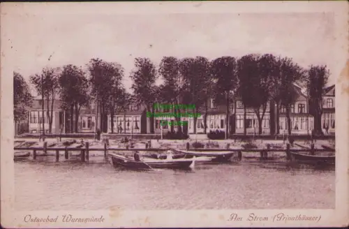 168569 AK Ostseebad Warnemünde 1921 Am Strom Privathäuser