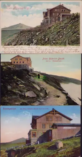 168537 3 AK Riesengebirge Krummhübel 1902 Prinz Heinrich-Baude Die Prinz Heinric