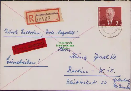 B23007 Brief DDR 343 überfrankierte EF Magdeburg Farmersleben nach Westberlin 19