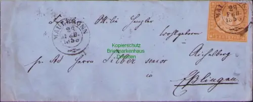 B23011 AD Württemberg kleiner Brief Maulbronn 1858 mit K. Württ. Fahrend Postamt