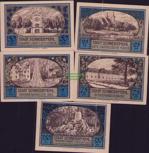 B23014 Serie Notgeld Die Städtische Sparkasse Schneidemühl Pila FRIEDRICHSTEIN