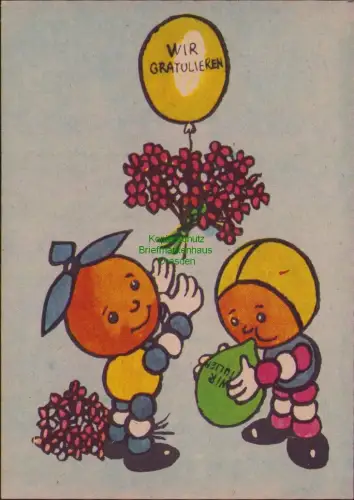 B23156 DDR Zeitgeschichte Bummi Postkarte Die ABC Zeitung Berlin 1973 Rolli und