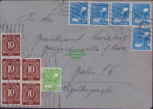 B23191 SBZ Währungsreform Zehnfachfrankatur 1948 Ortsbrief Berlin SW 29 an Bezir
