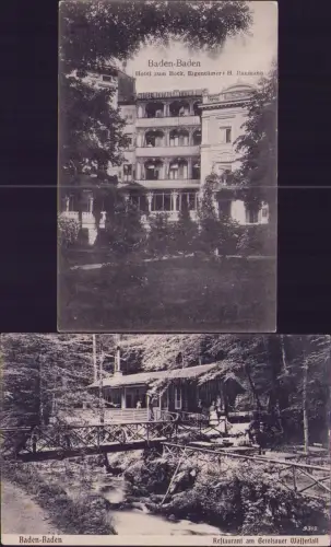 191695 2 AK Baden-Baden Hotel zum Bock Eigentümer: H. Baumann Restaurant am Gero