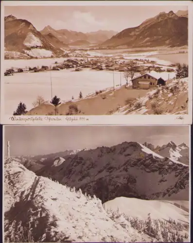 191724 2 AK Wintersportplatz Pfronten Allgäu 865 m 1941 Der Breitenberg 1936