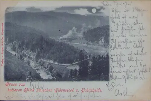 191748 AK Gruss vom heiteren Blick zwischen Eibenstock u. Schönheide 1901 Verlag