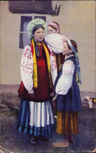 191751 AK Trachten aus der Ukraine 1911 / 1915 Feldpost Eckbug links unten