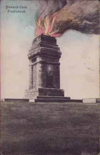 191784 AK Bismarck-Säule Friedrichsruh 1912 Schleswig-Holstein bei Hamburg Marke