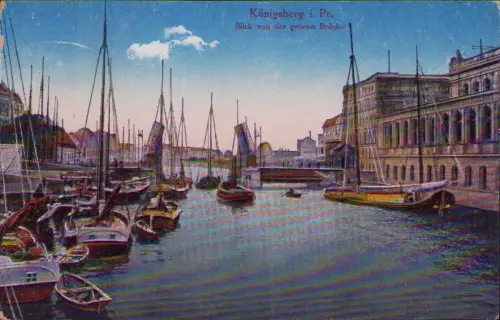 191899 AK Königsberg i. Pr. 1925 Blick von der grünen Brücke