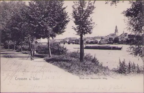 191945 AK Crossen a. Oder 24.12.05. 1905 Blick von Merzdorfer Weg