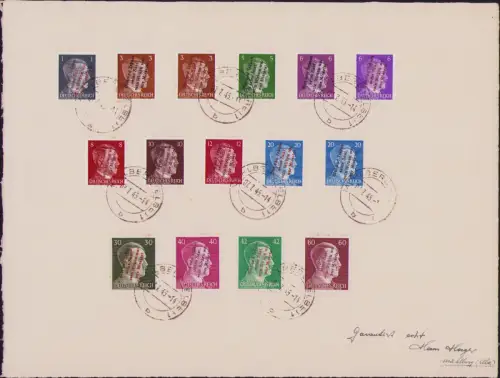 B-23000 Lokalausgabe Mühlberg 1945 Elbe 1 - 15 blanko gestempelt auf Unterlage 0