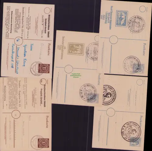 B-22956 Alliierte Besetzung 5x Ganzsache GS mit privatem Zudruck 2. Kieler Brief